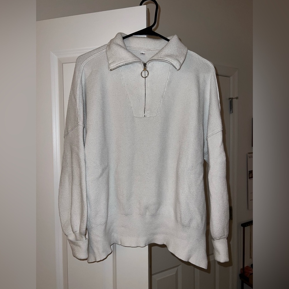 White Half-Zip Sweater
